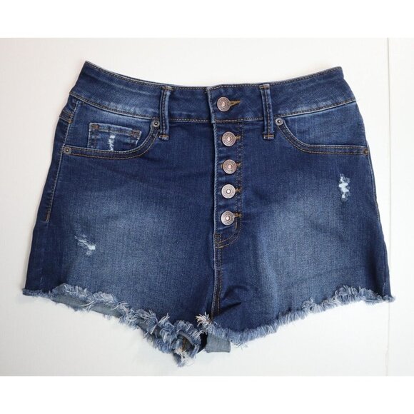 WOMEN'S REWASH CUT OFF JEAN SHORTS - SUPER HIGH RISE - SIZE 3 / 26 - DISTRESSED - Picture 1 of 3
